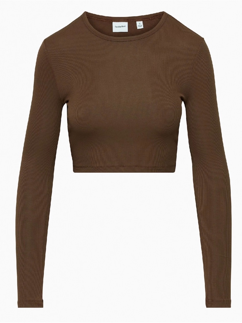 Aritzia | Sunday Best | Bliss Cropped Longsleeve in Cognac
